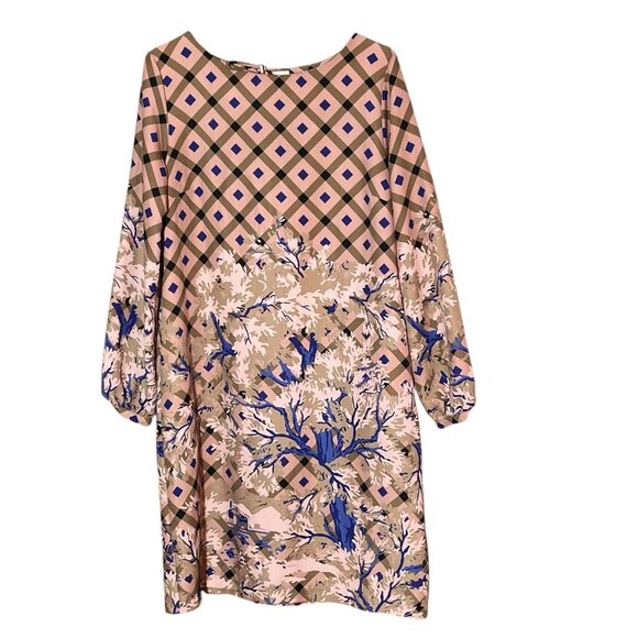 NWT Anthropologie Ottod'Ame Mara Tunic Dress Rose Gold/Navy Lng Sleeve Sz 8 Flaw - Picture 2 of 12